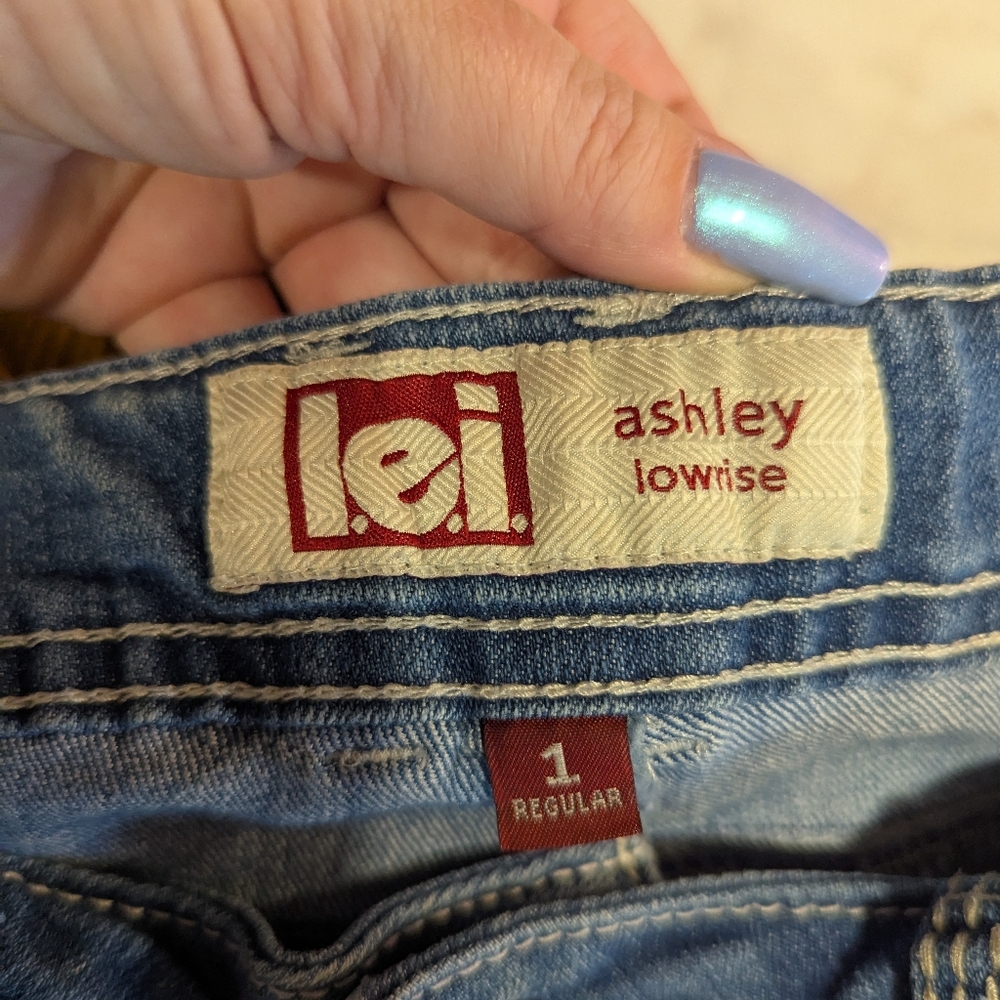 Vintage Y2K LEI Low Rise Capri Jeans Ashley Bling Baddie Blue Jeans Junior 1 - Picture 11 of 16